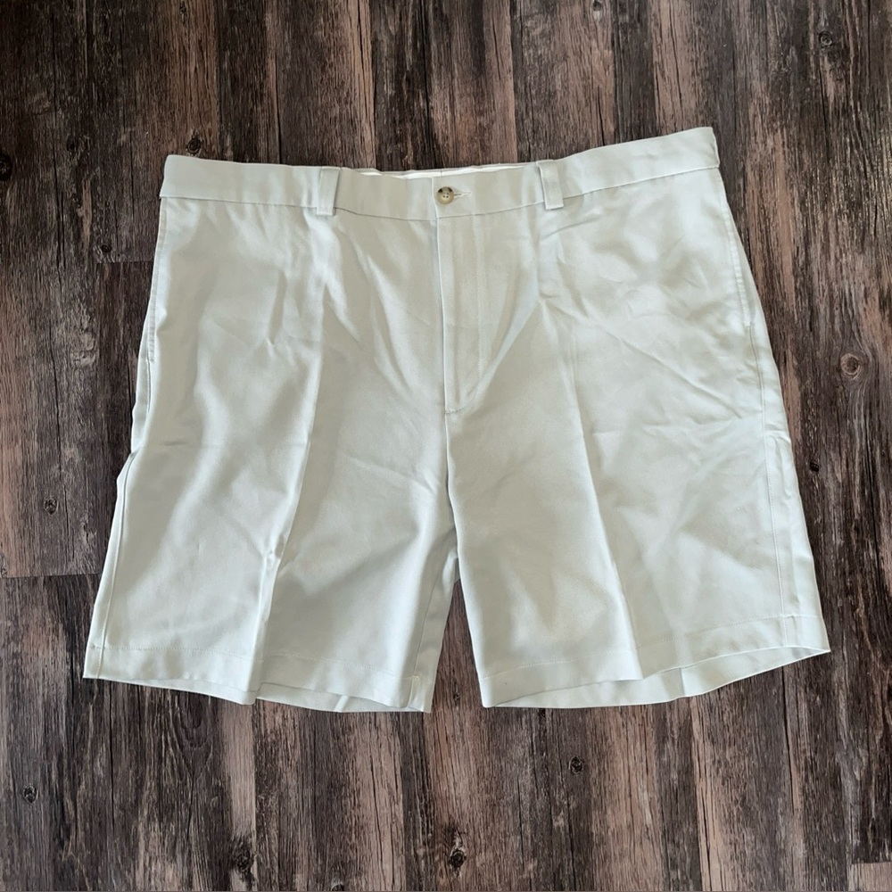 Oak Hill Shorts Mens 48 Big Beige Flat Front High Rise Comfort Waist Casual